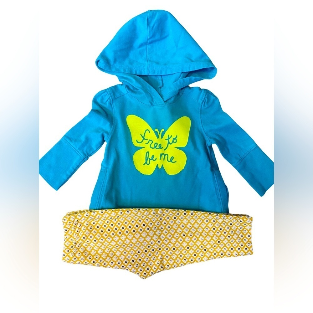 BUNDLE of 2 Baby Girl 12 months Hooded Shirt & Pant